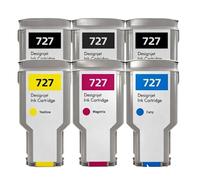 Cartucho De Tinta 300ml 727 C1Q12A B3P23A B3P19A B3P20A B3P21A, Compatible Con HP DesignJet T920/T930/T1500/T1530/T2500/T2530 Impresoras(1SET)
