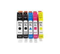 Cartucho de Tinta 364 364XL, Compatible con HP, 3070A 3520 3522 | Con chip, tinta de colorante, negro magenta cian amarillo foto negro; 4620 4622 5510 5511 5512 5514(1 SET 5PCS,364)