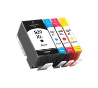 Cartucho de Tinta 4 Colores con Chip, Compatible con HP, 920XL 920 | 4 piezas for Officejet 6000 6500 6500 Wireless 6500A 7000 7500 7500A, negro cian magenta amarillo(920XL-1set)
