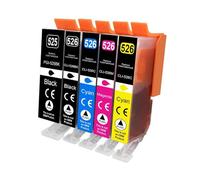 Cartucho de Tinta 525 526XL, Compatible con Impresora Canon PGI-525 CLI-526 XL Compatible con PIXMA iP4850 iP4950 MG5150 MG5250 MG6150 MG8150 MG5350(5Pcs (1set))