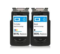 Cartucho de Tinta 560XL 561XL PG-560 CL-561 XL Compatible con la Serie TS5350 TS7450 TS5351 TS5352 TS5353 TS7451(BK(1PC) Color(1PC))