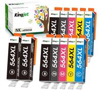 Cartucho de tinta 564 para impresoras HP, repuesto compatible para HP564 564XL (paquete combinado de 12 con tinta negra fotográfica).