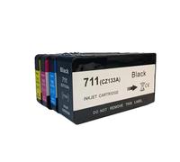 Cartucho de Tinta 711XL 711 Compatible con impresoras HP Designjet T120, T125, T130, T520, T525 y T530 (Negro, Cian, Magenta y Amarillo), Paquete de 4