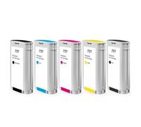 Cartucho De Tinta 727 De 130 Ml, Compatible Con HP C1Q12A, B3P23A, B3P24A, B3P19A, B3P20A, B3P21A, T930, T920, T1500, T2500, T1530 Y T2530 Impresoras(5PC-130ML)