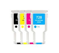 Cartucho de Tinta 728, Compatible con HP | Impresora T730 T830 F9J68A F9J67A F9J66A, 300ML(4color)