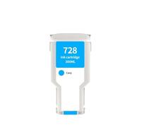 Cartucho de Tinta 728, Compatible con HP | Impresora T730 T830 F9J68A F9J67A F9J66A, 300ML(CY)