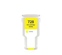 Cartucho de Tinta 728, Compatible con HP | Impresora T730 T830 F9J68A F9J67A F9J66A, 300ML(YL)