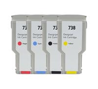 Cartucho de Tinta 738, Compatible con HP | Impresora T950 T850 676M6A 676M7A 676M8A 498N8A(4Color 300ML)