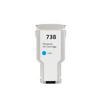 Cartucho de Tinta 738XL, Compatible con HP | Impresora T950 T850, 300ML(Cyan)