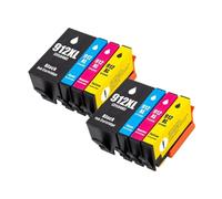 Cartucho de Tinta 912XL, Compatible con HP, 8020 8022 8023 | OfficeJet 8010 8012 8013 8014 8015 8017 8018 8024 8025 8026 8028 8035, negro cian magenta amarillo(2SET)