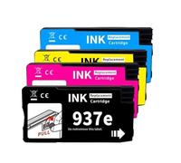 Cartucho de Tinta 937 937E 937XL, Compatible con Impresora HP Officejet Pro 9110B 9120B 9130b 9720 9730 9110e 9120e 9130e 9720e 9730e(1Set-)