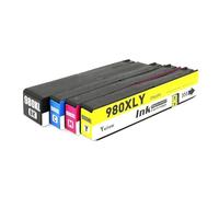 Cartucho de Tinta 980, Repuesto Compatible para 980 980XL, para Impresora de inyección de Tinta Officejet X585dn X585f X585z X555dn X555xh(1 Set (4 PCS))