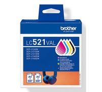 Brother Cartucho de tinta LC-521VAL Multipack 4 colores Negro/Cian/Magenta/Amarillo Original