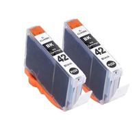 Cartucho de Tinta CLI-42 CLI42 con Chip, Compatible con Impresora Canon Pro-100 100S(2pcs C-42 BK)
