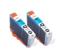 Cartucho de Tinta CLI-42 CLI42 con Chip, Compatible con Impresora Canon Pro-100 100S(2pcs C-42 PC)