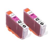 Cartucho de Tinta CLI-42 CLI42 con Chip, Compatible con Impresora Canon Pro-100 100S(2pcs C-42 PM)