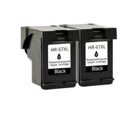 Cartucho de Tinta Compatible 67XL para impresoras 67 67 XL 2723 2752 1225 6020 6052 6055 6420 6452 4152 4140 4155(2 Black)