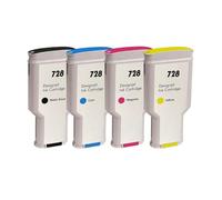 Cartucho de Tinta Compatible 728XL con Tinta Completa for Impresora HP728 DesignJet T730 T830 F9J68A F9J67A F9J66A(1set 4colors)