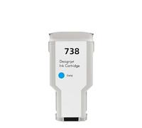 Cartucho de Tinta Compatible 738XL HP738 738 676M6A 676M7A 676M8A 498N8A Inyección de Tinta a Color Premium H-*0P Impresora D-signJet T950 T850(738-Cyan-300ML)