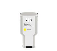 Cartucho de Tinta Compatible 738XL HP738 738 676M6A 676M7A 676M8A 498N8A Inyección de Tinta a Color Premium H-*0P Impresora D-signJet T950 T850(738-Yellow-300ML)