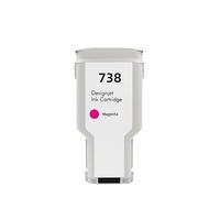 Cartucho de Tinta Compatible 738XL HP738 738 676M6A 676M7A 676M8A 498N8A Inyección de Tinta a Color Premium H-*0P Impresora D-signJet T950 T850(738-Magenta-300ML)