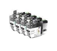 Cartucho de Tinta, Compatible con Brother, LC421 XL 421XL LC 421 | DCP-J1050DW, DCP-J1140DW, DCP-J1800DW, MFC-J1010DW, BK 15ml, C/Y/M 10ml, tinta dye, chip(4pcs Black)
