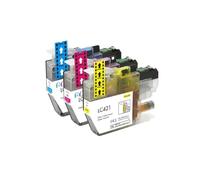Cartucho de Tinta, Compatible con Brother, LC421 XL 421XL LC 421 | DCP-J1050DW, DCP-J1140DW, DCP-J1800DW, MFC-J1010DW, BK 15ml, C/Y/M 10ml, tinta dye, chip(3pcs Color)