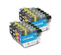 Cartucho de Tinta, Compatible con Brother, LC422 LC422XL | Con chip estable para impresoras MFC, negro 65 ml y cian magenta amarillo de 20 ml(10pcs)