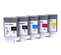 Cartucho de Tinta Compatible con Canon PFI 102, IPF650, IPF655, IPF750, IPF755 e IPF760.(1SET MBK BK C M Y)