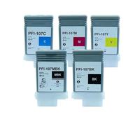 Cartucho de Tinta Compatible con Canon PFI-107 de 130 ml con Chip for IPF-670, IPF-680, IPF-685, IPF-770 y IPF-780 (Paquete de 6)(5PCS)