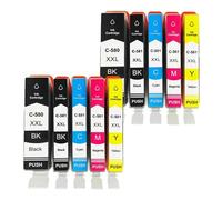 Cartucho de Tinta, Compatible con Canon, TS705 TR7550 TR8550 | PGI-580 CLI-581 C-580 C-581, TS6150 TS6151 TS6152 TS6250(10PCS-Set)
