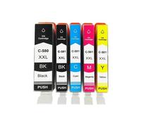 Cartucho de Tinta, Compatible con Canon, TS705 TR7550 TR8550 | PGI-580 CLI-581 C-580 C-581, TS6150 TS6151 TS6152 TS6250(5PCS-Set)