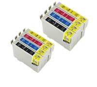 Cartucho de Tinta Compatible con Colores para Stylus SX210 SX115 DX4000 DX4050 T0711H T0715 T0711 T0712 T0714 T0891(2 Sets (8PCS))