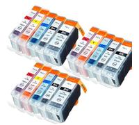 Cartucho de Tinta Compatible con EinkshopPGI-5 5BK CLI-8 de 4 Colores para IX4000 IX5000 IP3300 IP3500 MP510 MP520 MP520X MX700 Uso Compatible(3SET)