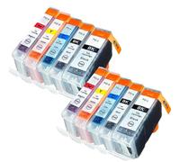 Cartucho de Tinta Compatible con EinkshopPGI-5 5BK CLI-8 de 4 Colores para IX4000 IX5000 IP3300 IP3500 MP510 MP520 MP520X MX700 Uso Compatible(2SET)