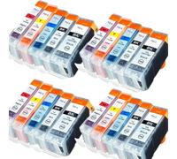 Cartucho de Tinta Compatible con EinkshopPGI-5 5BK CLI-8 de 4 Colores para IX4000 IX5000 IP3300 IP3500 MP510 MP520 MP520X MX700 Uso Compatible(4SET)