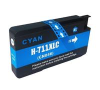 Cartucho de Tinta, Compatible con HP, 711 CZ130A CZ131A T120 | CZ132A CZ133A T520, BK 80ml, CMY 30ml, para impresora DesignJet(Cyan)