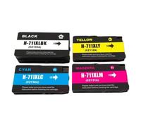Cartucho de Tinta, Compatible con HP, 711 CZ130A CZ131A T120 | CZ132A CZ133A T520, BK 80ml, CMY 30ml, para impresora DesignJet(1set)