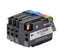 Cartucho de Tinta Compatible con HP DesignJet T210 T230 T250 T630 T650 712 XL 712XL 3ED71A 3ED67A(1 Set(4PC))