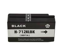 Cartucho de Tinta Compatible con HP DesignJet T210 T230 T250 T630 T650 712 XL 712XL 3ED71A 3ED67A(BK 1PC)