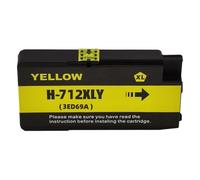Cartucho de Tinta Compatible con HP DesignJet T210 T230 T250 T630 T650 712 XL 712XL 3ED71A 3ED67A(Y 1PC)