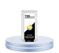 Cartucho de Tinta Compatible con HW de 300ML para Impresora DesignJet T850 T950, Tinta pigmentada Completa con Chip Estable(HP738 -MBK-130ML)