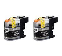 Cartucho de Tinta Compatible con LC127 LC125 127XL 125XL para Usar con impresoras MFC-J4410DW J4510DW J4610DW J4710DW DCP-J4110DW(2PCS Black)