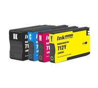 Cartucho de Tinta Compatible con Vilaxh para impresoras HP712 XL 712XL 3ED71A 3ED67A para impresoras DesignJet T210 T230 T250 T630 T650(1 Set)