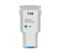 Cartucho de Tinta Compatible de 300ml para HP738 738 Tinta 676M6A 676M7A 676M8A 498N8A inyección de Tinta de Color para Impresora DesignJet T950 T850(300ML - C)