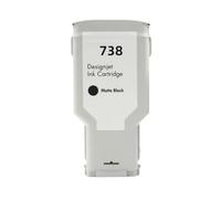 Cartucho de Tinta Compatible de 300ml para HP738 738 Tinta 676M6A 676M7A 676M8A 498N8A inyección de Tinta de Color para Impresora DesignJet T950 T850(300ML - MBK)