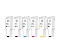 Cartucho de Tinta Compatible HP730 para DesignJet T1600 T1600dr T1700 T1700dr T2600 T2600dr Capacidad Total de Tinta(6Color)
