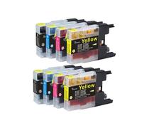 Cartucho de Tinta Compatible LC1240 LC1280, Compatible con Impresora Brother MFC J6510DW J6710 J6910DW J6710DW J430W J5910DW J625DW(2SET)