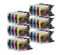 Cartucho de Tinta Compatible LC1240 LC1280, Compatible con Impresora Brother MFC J6510DW J6710 J6910DW J6710DW J430W J5910DW J625DW(6SET)