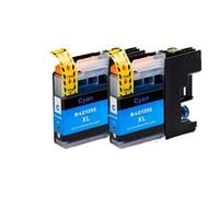 Cartucho de Tinta Compatible LC127 LC125 127XL 125XL for B-Rother MFC-J4410DW/J4510DW/J4610DW/J4710DW/DCP-J4110DW(2 pcs Cyan)